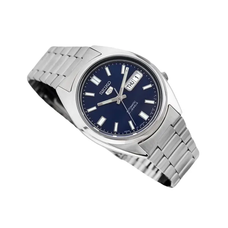 Seiko 5 Automatic Blue Dial Day Date Fashion Men's Watch- SNXS77K